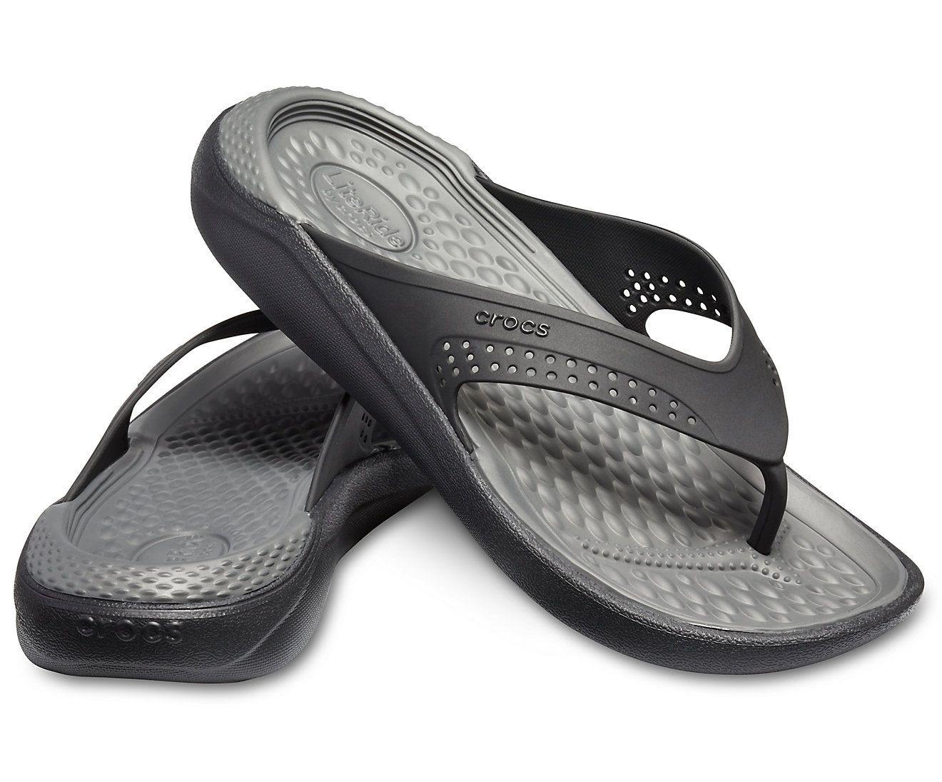 Crocs LiteRide Flip Black/ Slate Grey - mTravel Store
