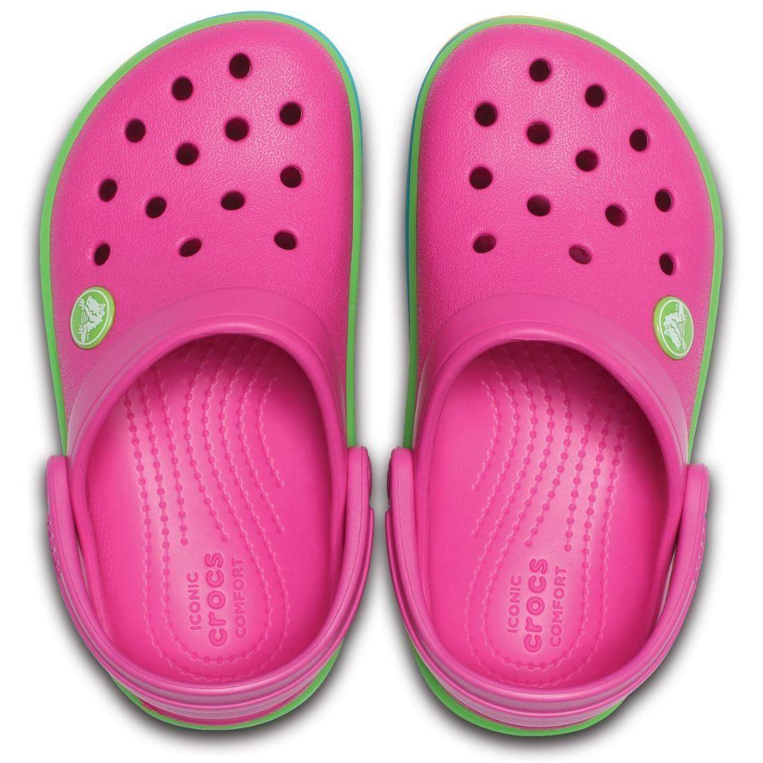 Authentic Crocs Crocband Rainbow Band Clog - Paradise Pink - mTravel Store