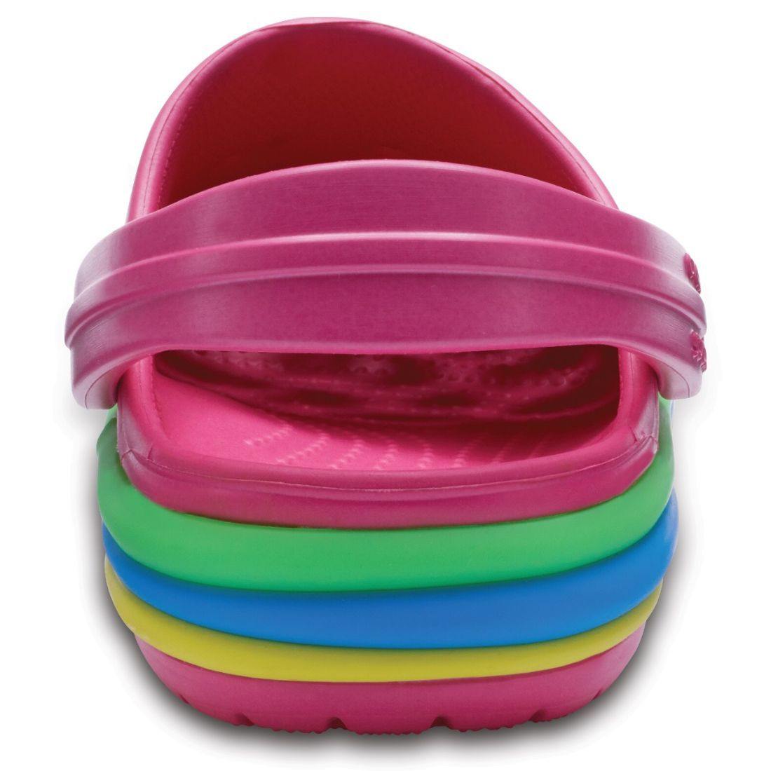 Authentic Crocs Crocband Rainbow Band Clog - Paradise Pink - mTravel Store