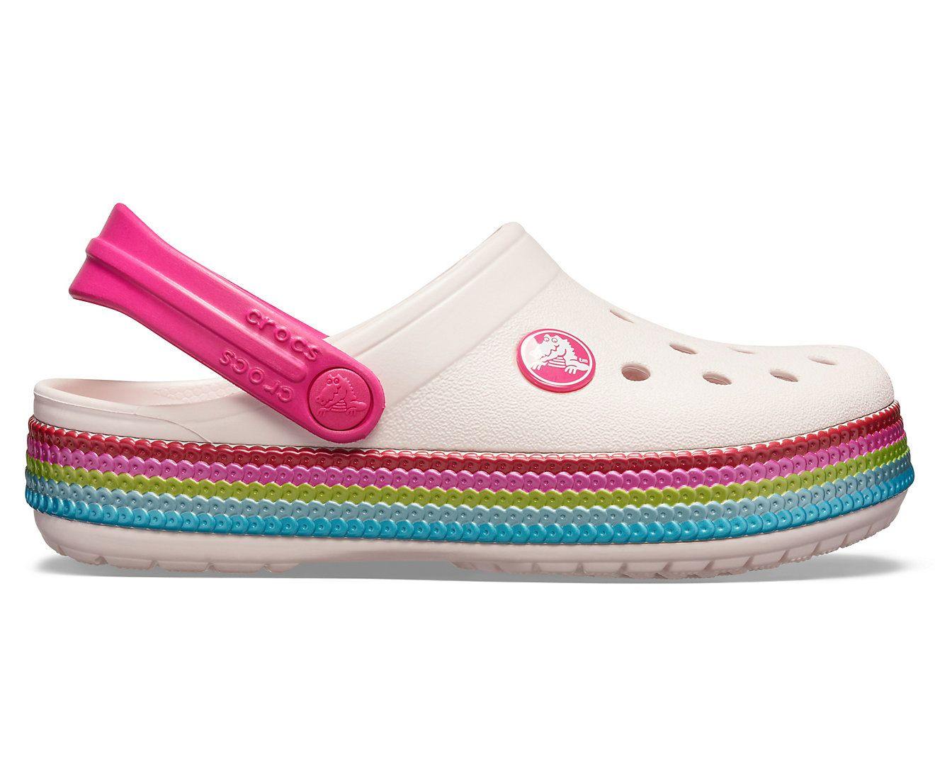 Authentic Crocs Crocband Sequin Band Clog - Barely Pink - mTravel Store