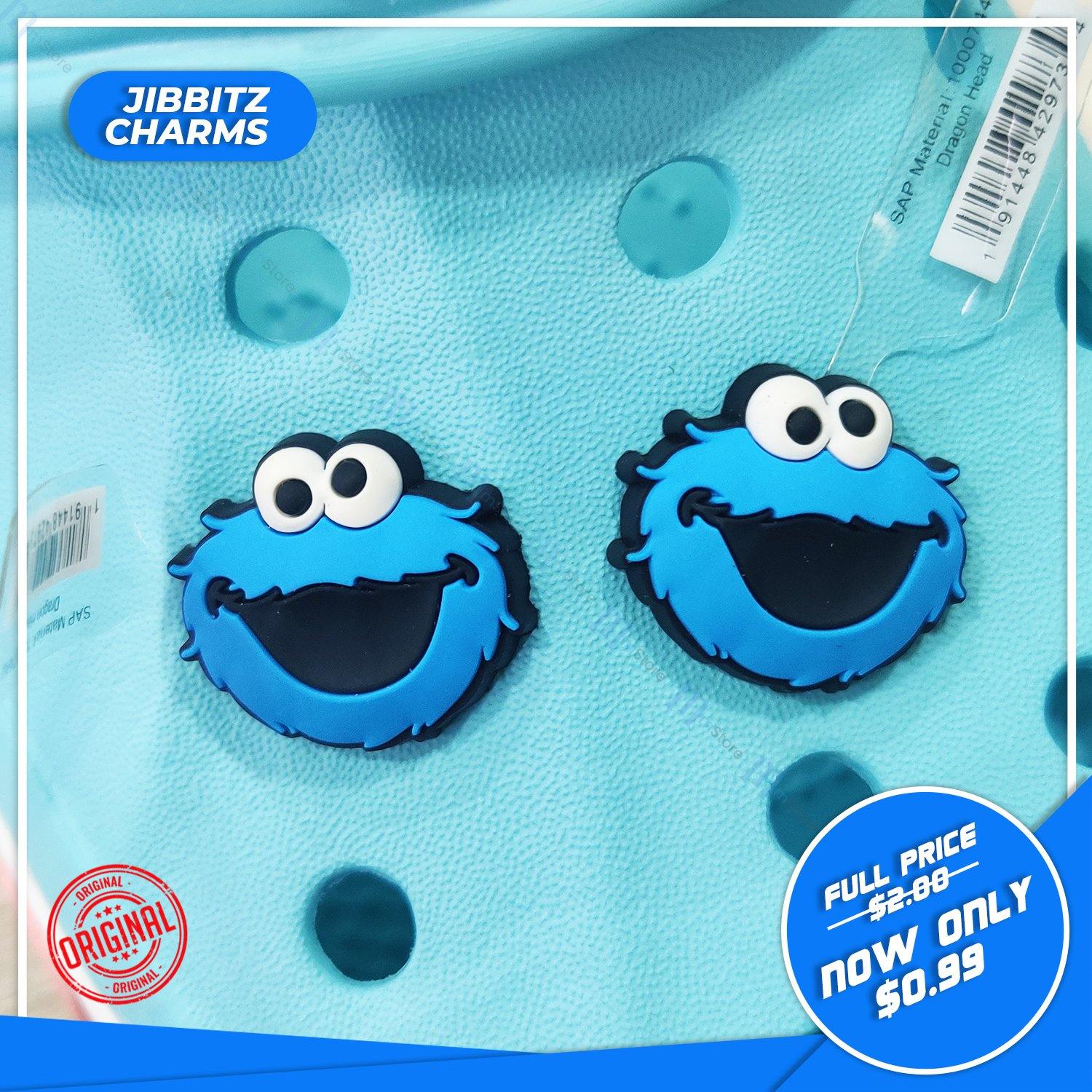 Jibbitz - Sesame Street - Cookie Monster - Head - mTravel Store