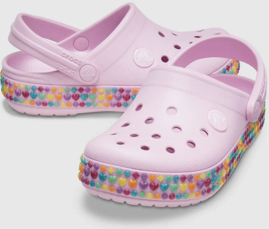 Kids' Crocs Crocband Gem Band Clog - Pink