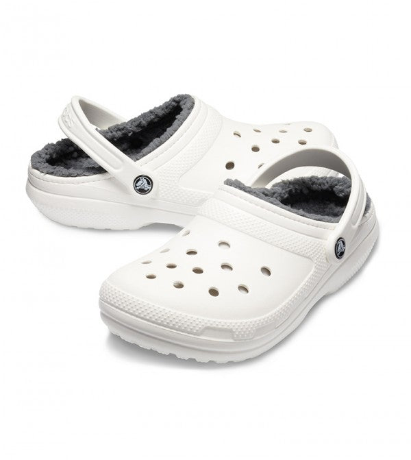 Classic Lined Clog - White/ Grey