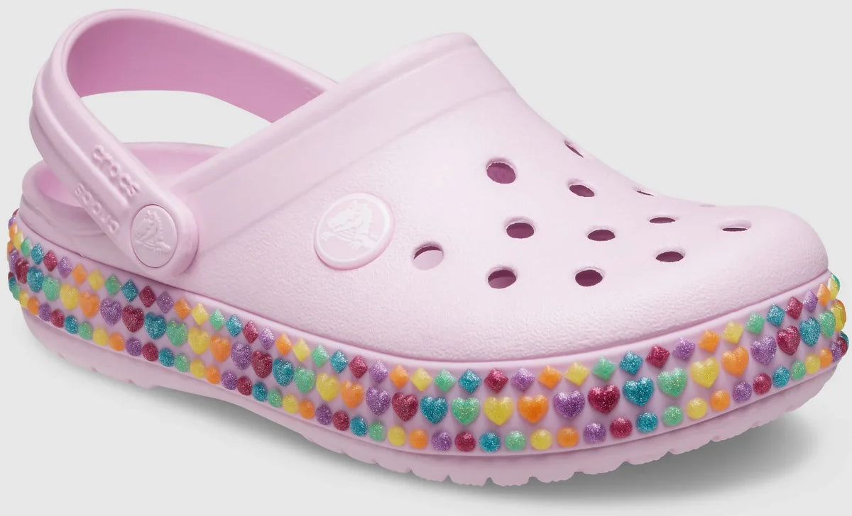 Kids' Crocs Crocband Gem Band Clog - Pink