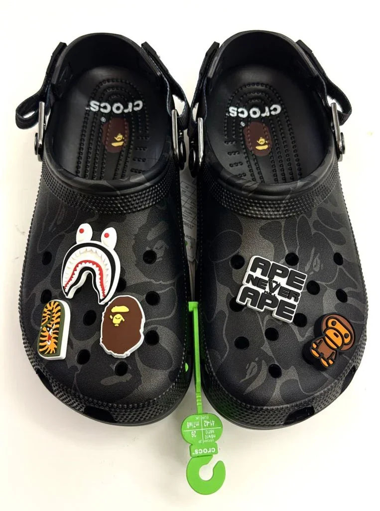 A BATHING APE x Crocs Classic Clog - Black
