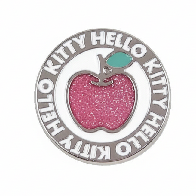 Jibbitz - Metal - Hello Kitty Glitter Apple - Pink