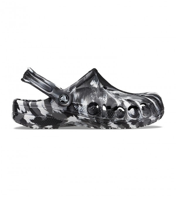 Authentic Crocs Baya Marbled Clog - Black/ White