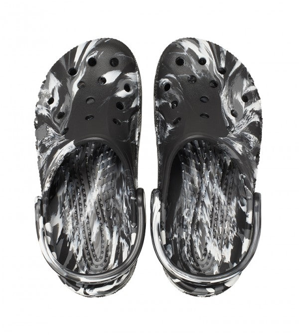 Authentic Crocs Baya Marbled Clog - Black/ White