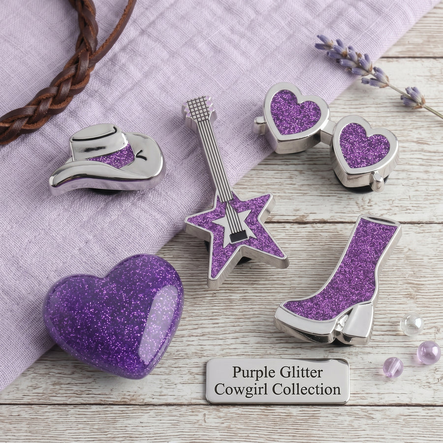 Jibbitz - Purple Glitter Cowgirl Collection