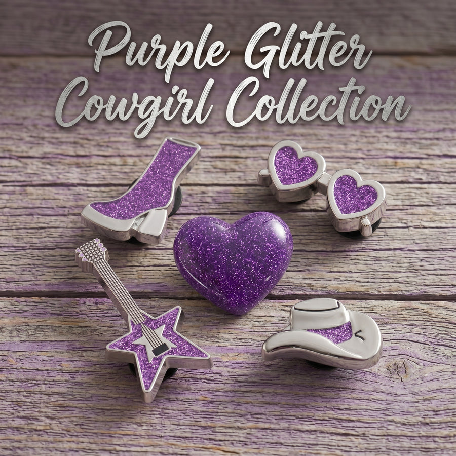 Jibbitz - Purple Glitter Cowgirl Collection