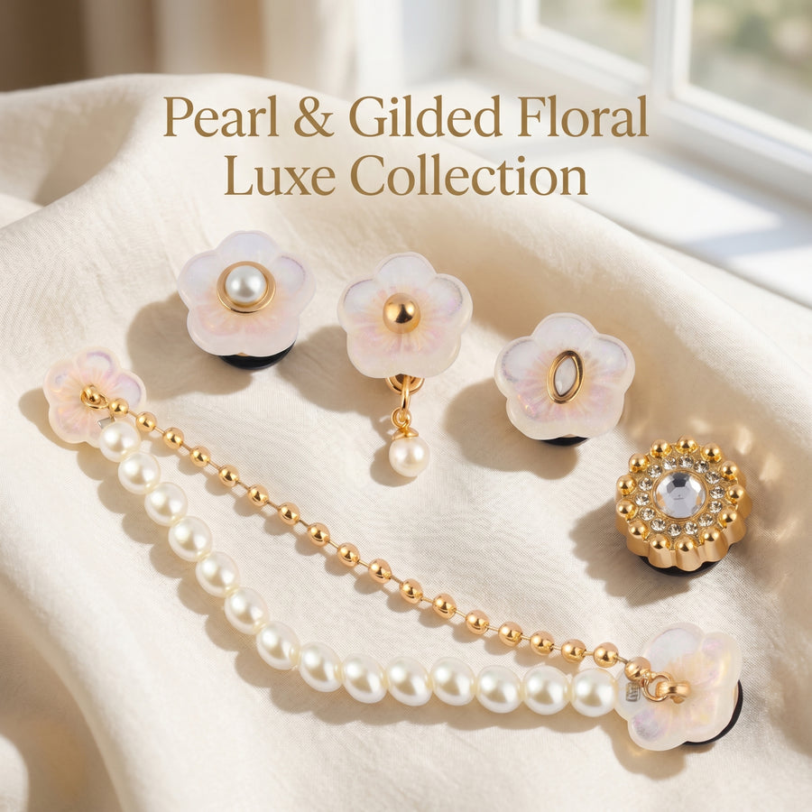 Jibbitz - Pearl & Gilded Floral Luxe Collection