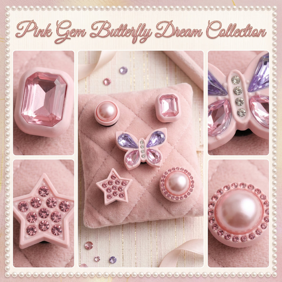 Jibbitz - Pink Gem Butterfly Dream Collection