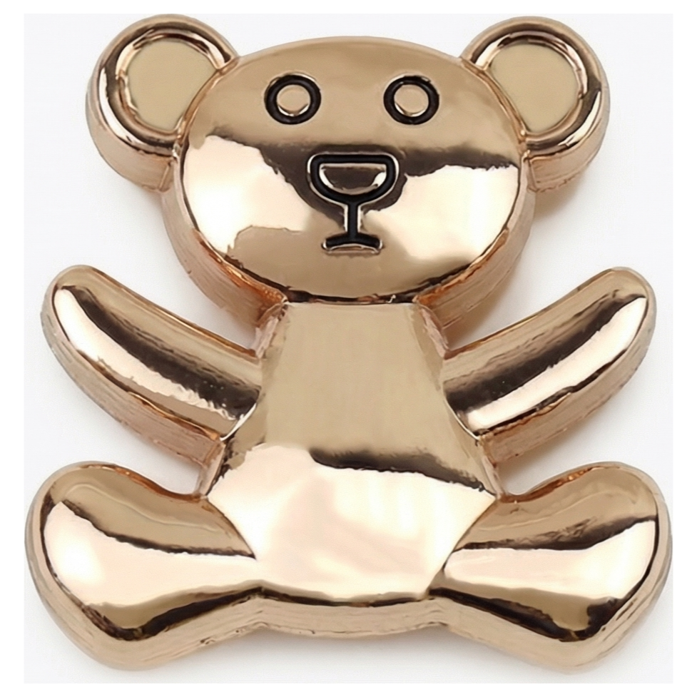 Jibbitz - Metal - Teddy Bear - Gold