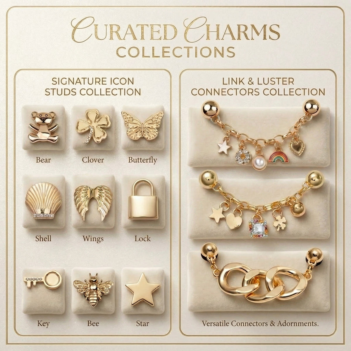 Jibbitz - Gold Charms Collection