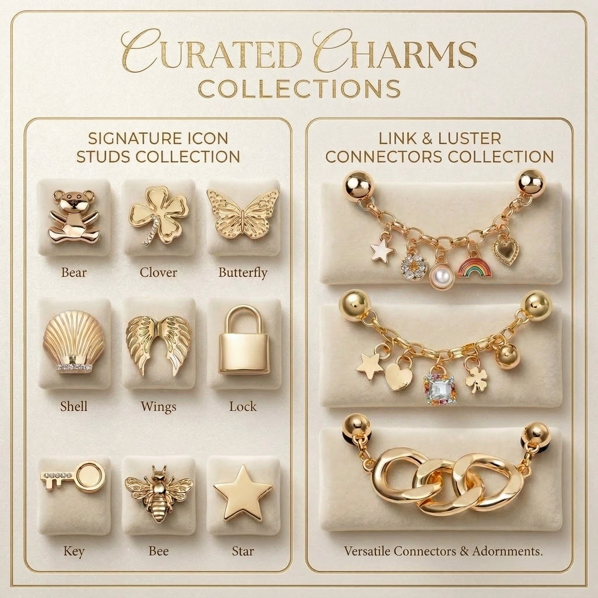 Jibbitz - Gold Charms Collection