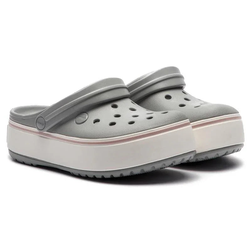 Authentic Crocs Crocband Platform Clog - Light Gray/ Rose - mStore.Kh | mTravel Store