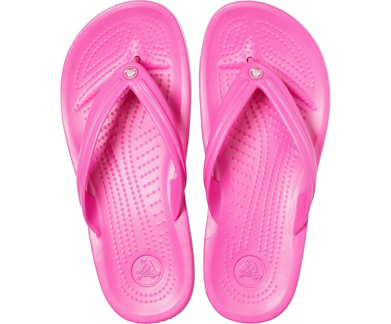 Authentic Crocband Flip - Electric Pink / White - mTravel Store