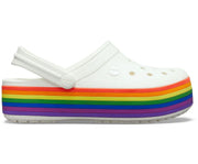 Authentic Crocs Crocband Platform Clog - Multi Rainbow/ White - mStore.Kh | mTravel Store