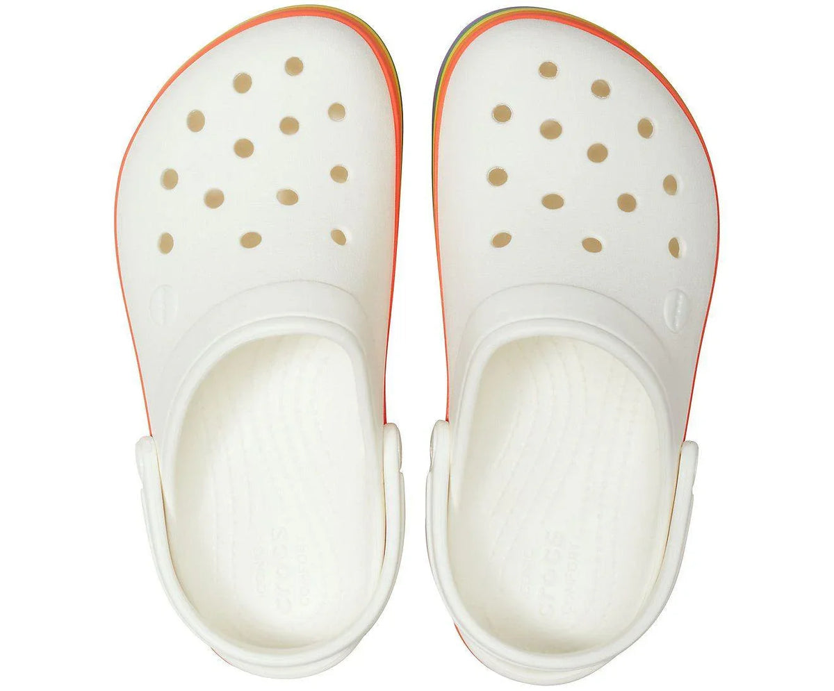 Authentic Crocs Crocband Platform Clog - Multi Rainbow/ White - mStore.Kh | mTravel Store