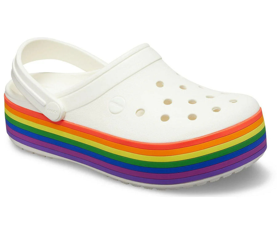 Authentic Crocs Crocband Platform Clog - Multi Rainbow/ White - mStore.Kh | mTravel Store