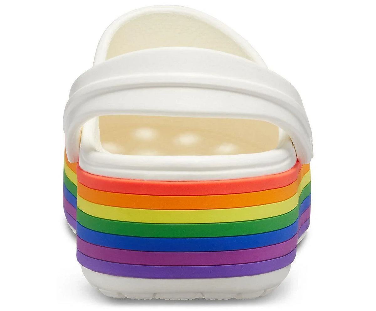 Authentic Crocs Crocband Platform Clog - Multi Rainbow/ White - mStore.Kh | mTravel Store