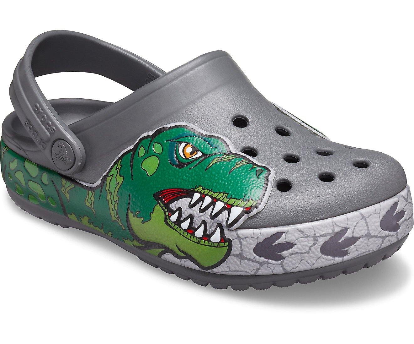 Authentic Kids' Crocs Fun Lab Dino Band Clog/ Slate Gray