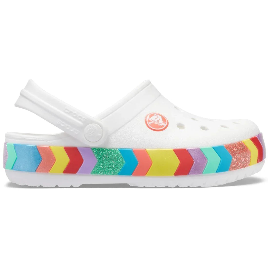 Kids' Crocs Crocband Chevron Beaded Clog - White