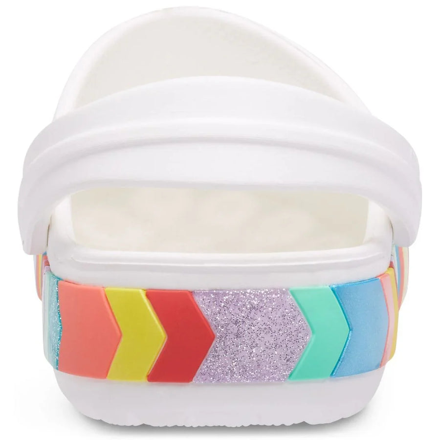 Kids' Crocs Crocband Chevron Beaded Clog - White