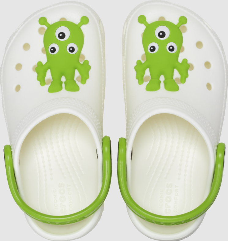 Kids’ Classic Glow-In-The-Dark Alien Clog - White