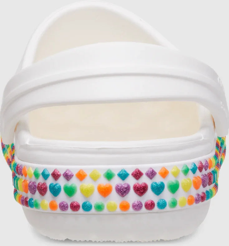 Kids' Crocs Crocband Gem Band Clog - White