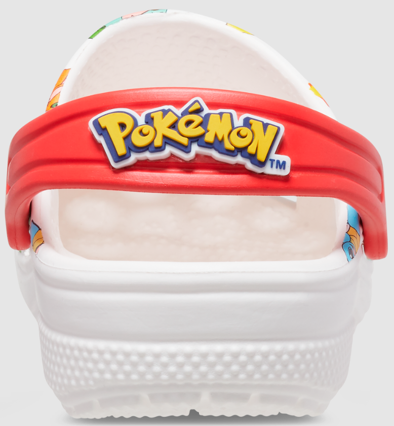 Authentic Limited Edition Kids' Classic Pokemon Clog - White/ Multi
