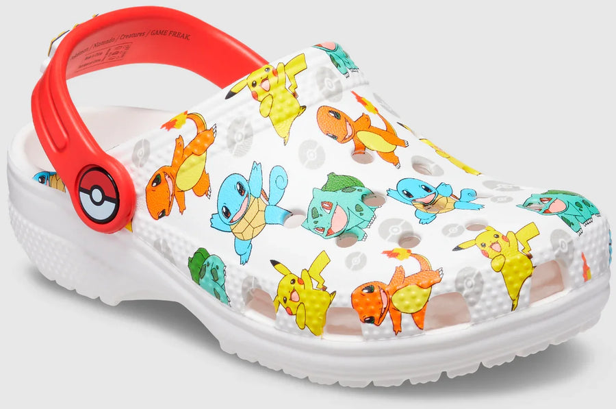 Crocs Limited Edition Kids' Classic Pokemon Clog - White/ Multi