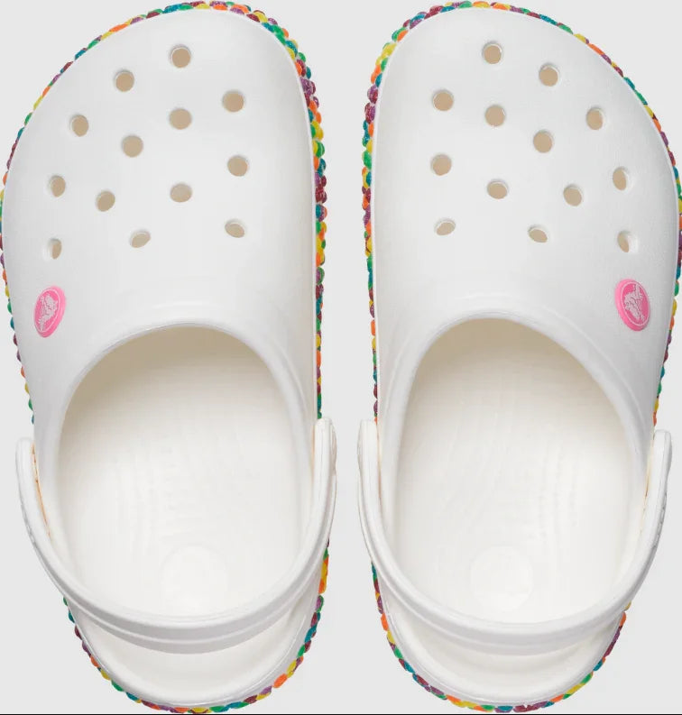 Kids' Crocs Crocband Gem Band Clog - White