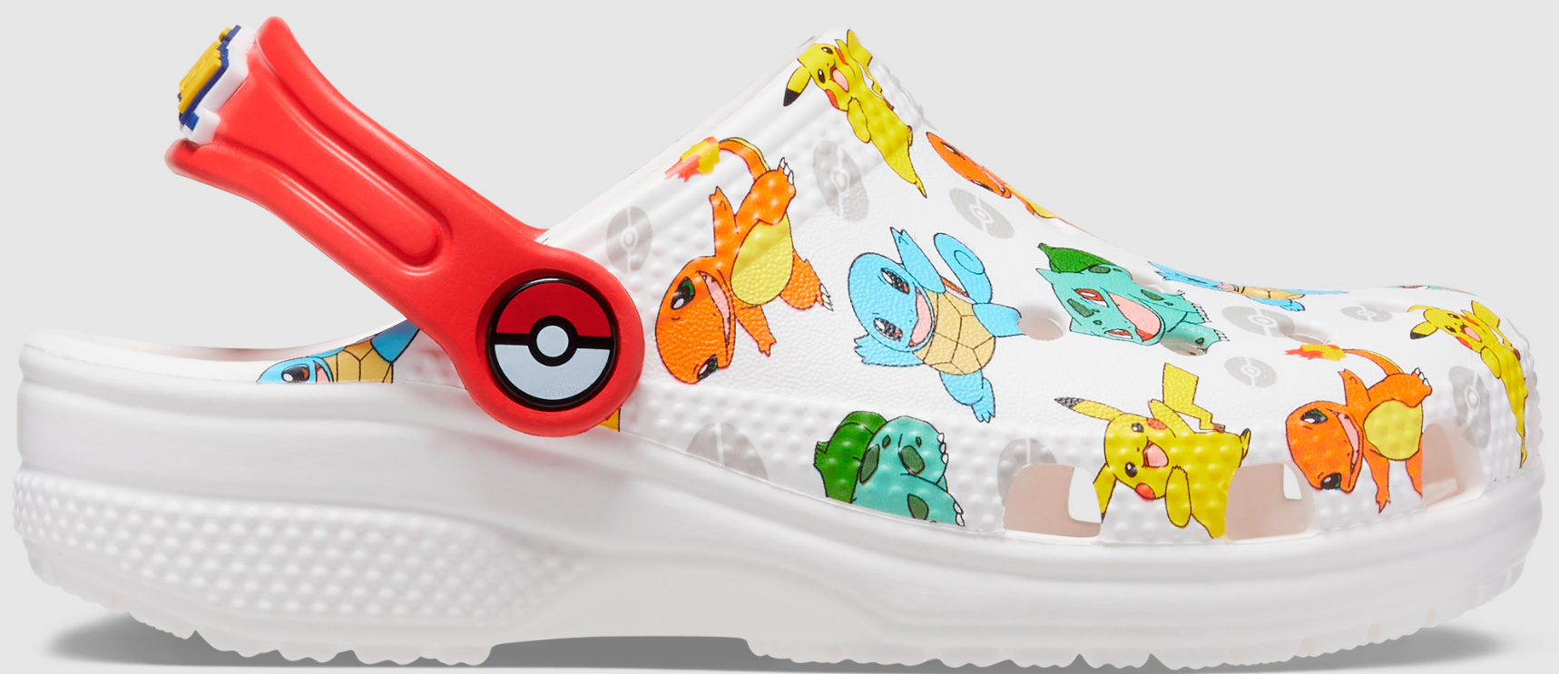 Authentic Limited Edition Kids' Classic Pokemon Clog - White/ Multi