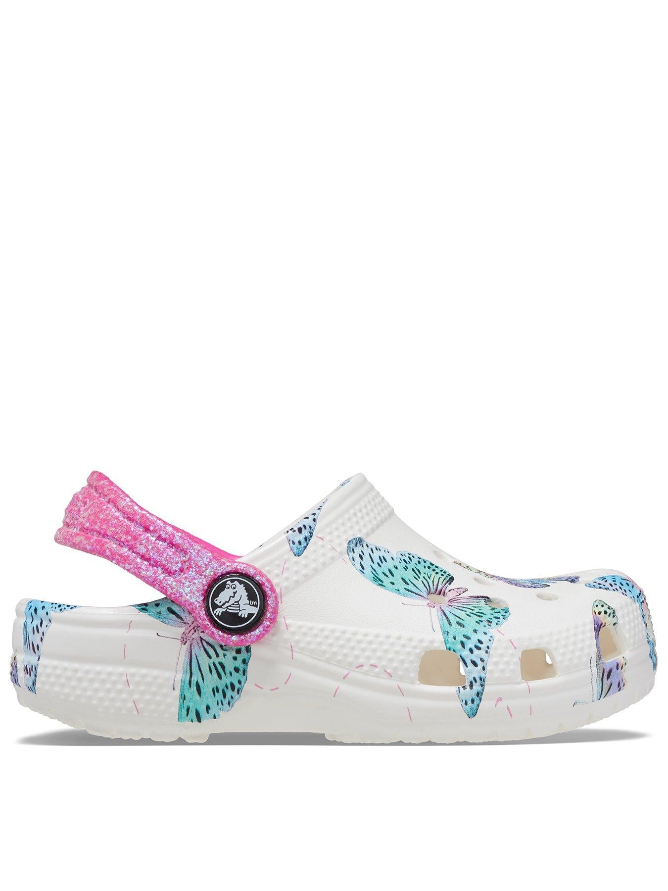 Kids’ Crocs Classic Butterfly Clog - White