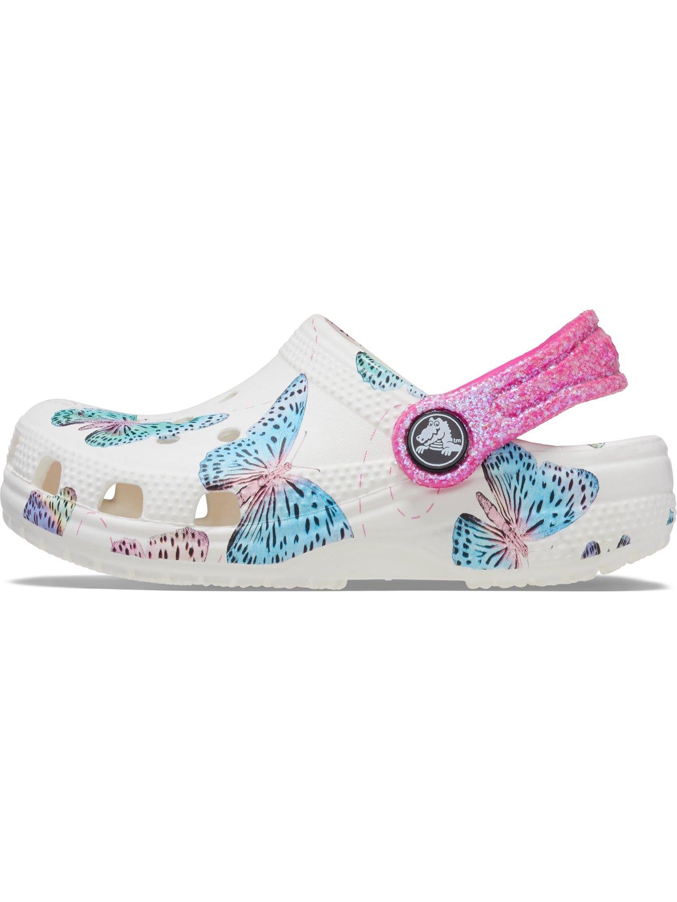 Kids’ Crocs Classic Butterfly Clog - White