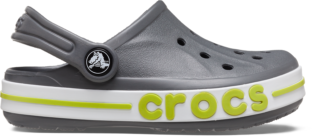 Authentic Crocs Bayaband Clog for Kids - Charcoal/ Volt Green