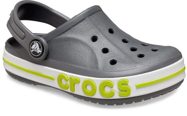 Authentic Crocs Bayaband Clog for Kids - Charcoal/ Volt Green