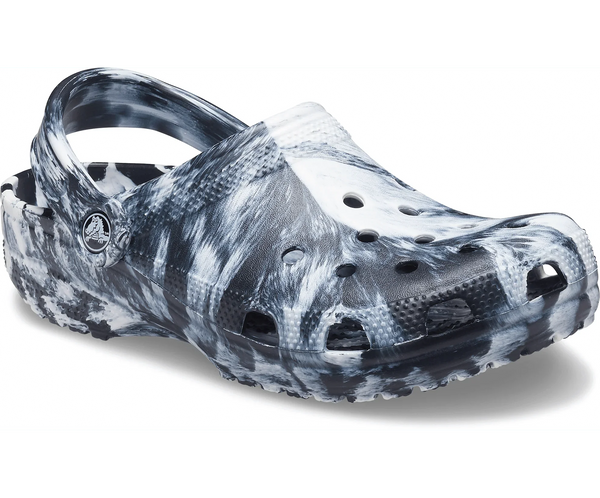 Authentic Crocs Classic Marbled Clog - Black/ White